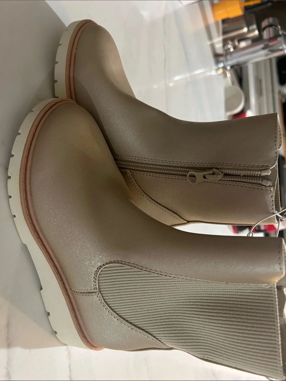 art class Kids Taupe Chelsea-Style Zip Boots